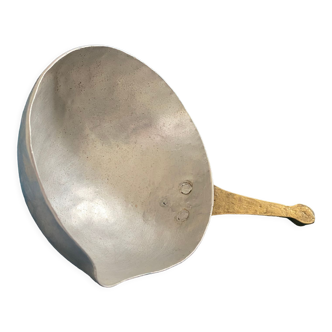 Large and rare Sicilian spoon in aluminum and brass