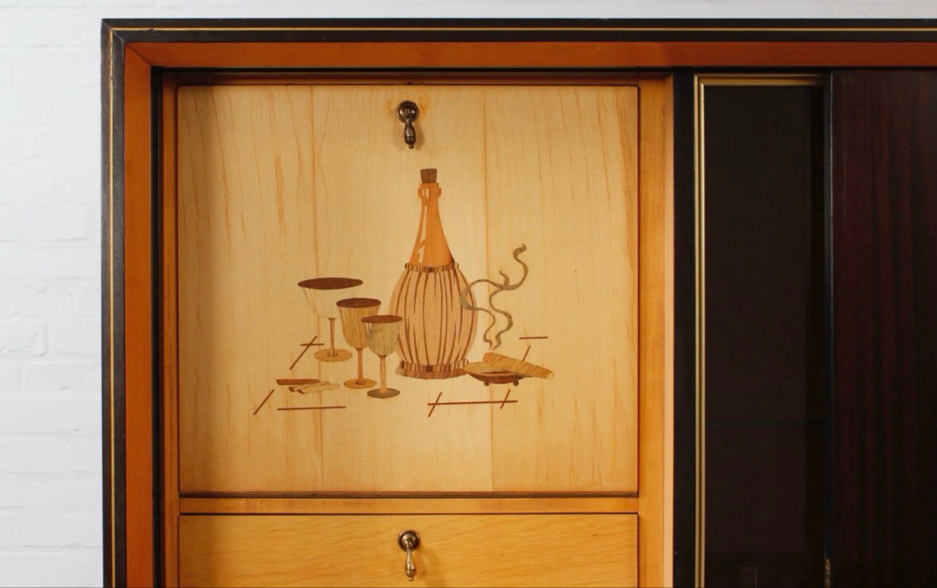 50´s Vintage Buffet von Musterring Highboard Vitrine Bar kommode