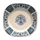Assiette carré gien modèle ibis bleu, faïence terre de fer ancienne