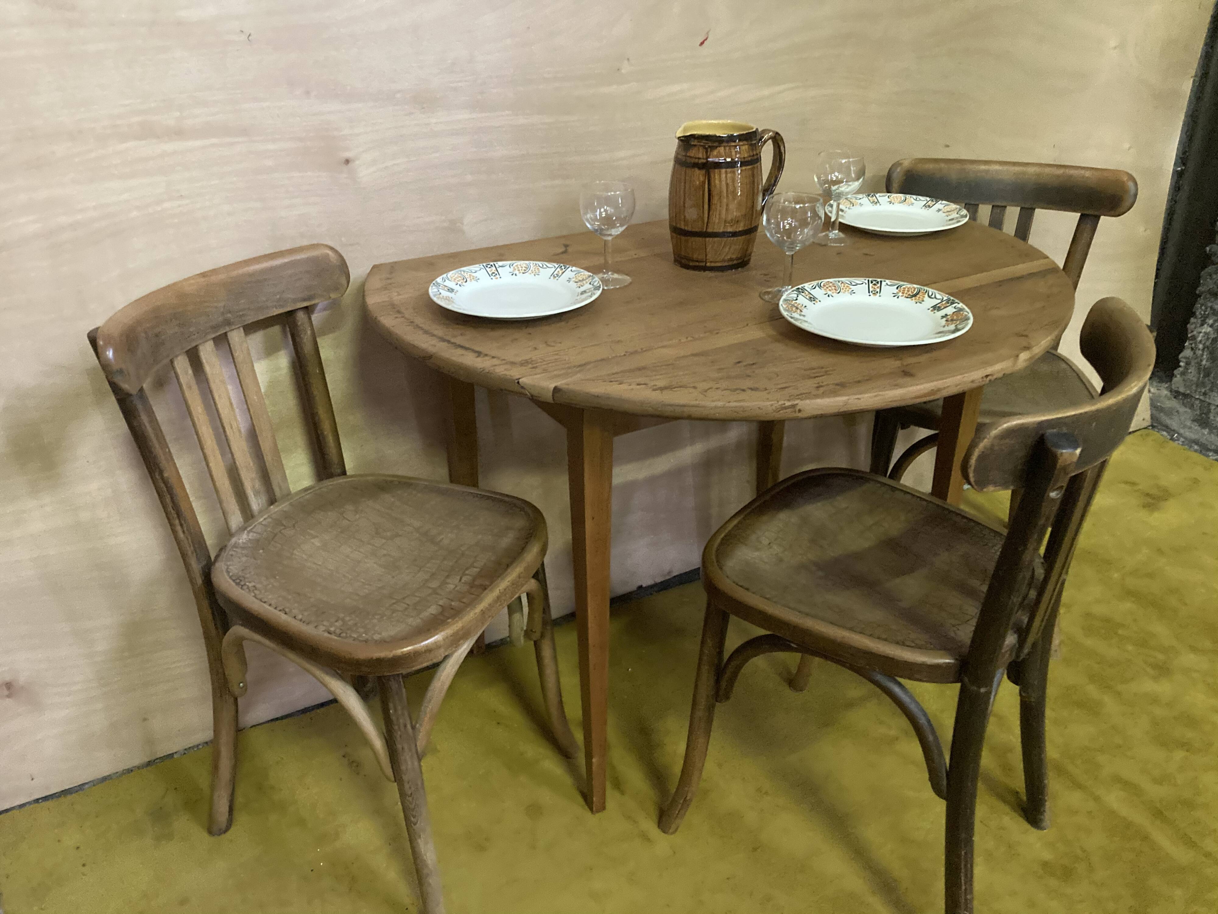 3 chairs bistro Fishel early 20th.
