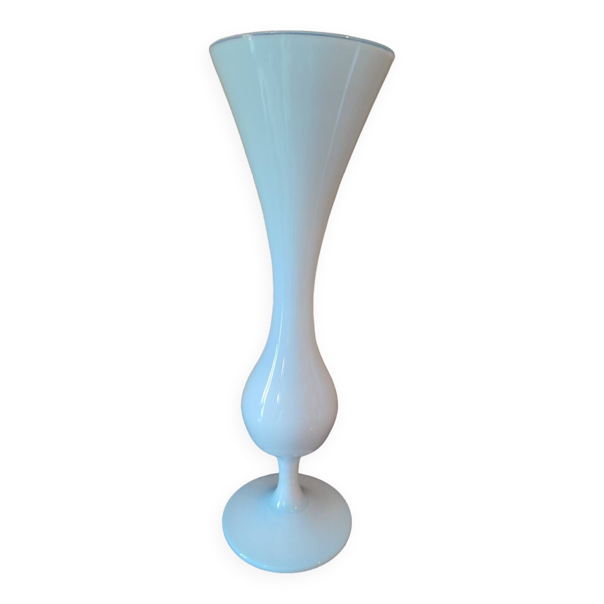 White Opaline Vase 1970s