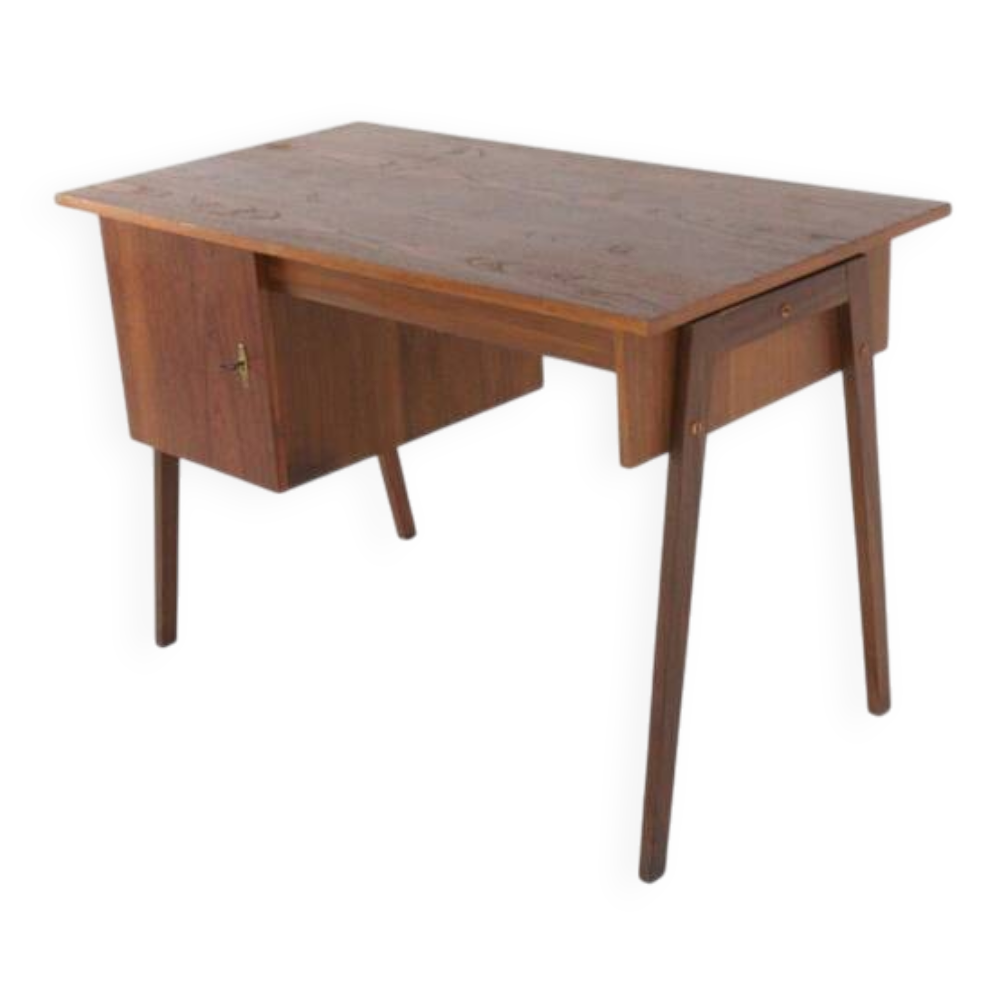 Bureau en teck du milieu du siècle « Hellendoorn » - design vintage hollandais