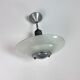 Art deco glass and steel ceiling lamp, 1920