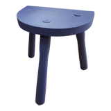 Tabouret bas brutaliste bleu majorelle