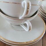 6 vintage Baudour Cerabel cups and saucers