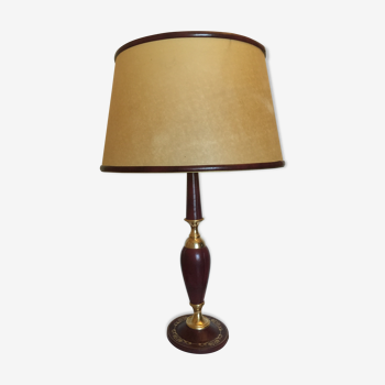 Lampe de bureau ou de salon pied gainé cuir