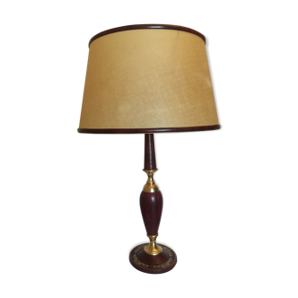 Leather-wrapped foot office or lounge lamp