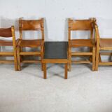 Ensemble de 4 chaises et table basse Maison Regain, France, circa 1970