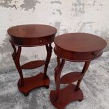 Pair of Empire-style bedside tables with Swan collar