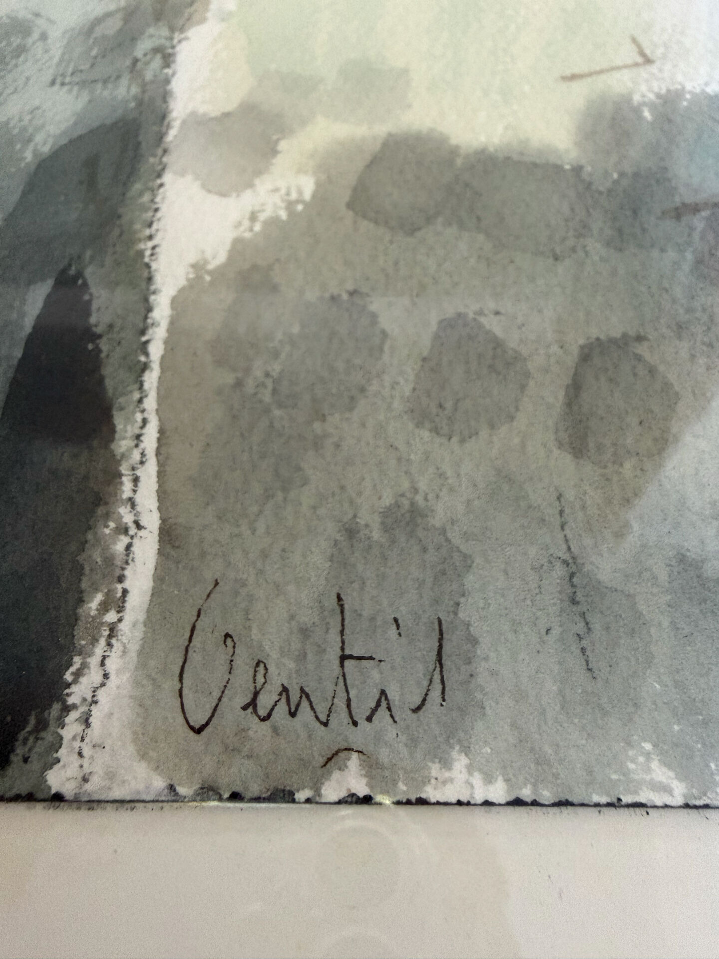 The tree in the city, watercolour on paper, signed Ventil.