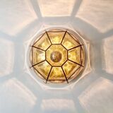 Mid-century glass ceiling light by Limburg, Germany, 1960s.