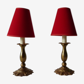 Paire de lampes bougeoir