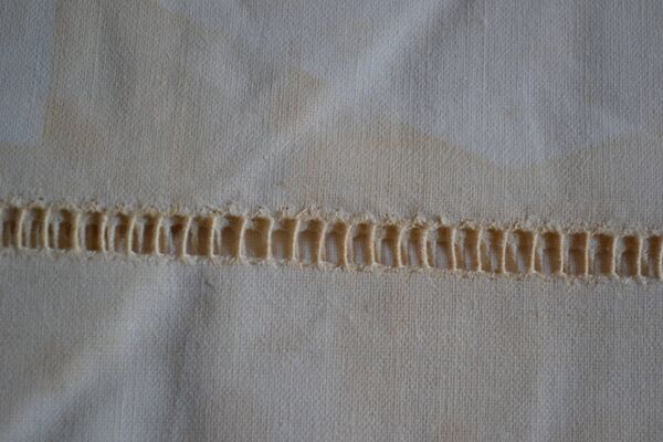Drap ancien en métis avec jour Venise 240 x 325 Neuf De Stock New Old Stock