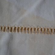 Antique linen sheet with Venetian scalloped edge, 240 x 325 cm, New Old Stock