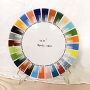 Pillivuyt porcelain plate, color palette, Pantone color chart, dated September 1988