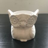 Cache pot hibou blanc