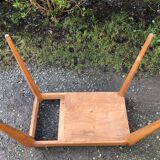 Vintage extendable wallet table in teak and beech.