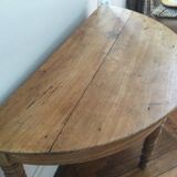 Antique half-moon wooden console