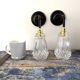 Set of two electrified chiseled glass sconces to nine