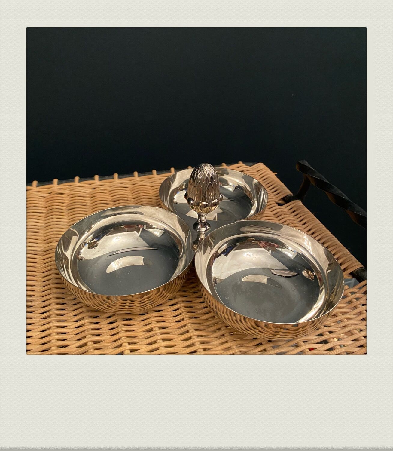 Vintage silver metal aperitif
