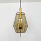 Set of 2 Smoked Glass Pendant Lamps by Glashütte Limburg