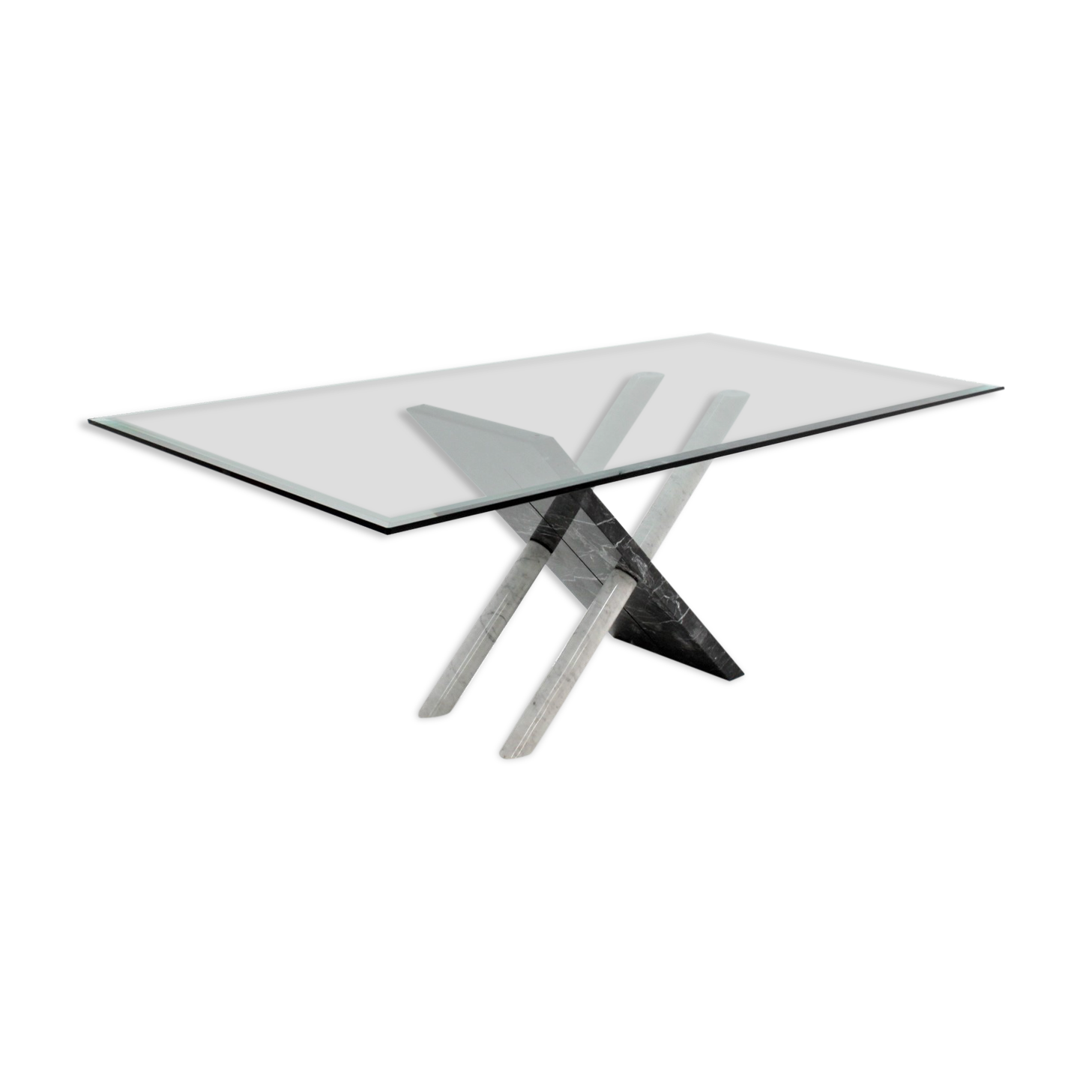 Italian Carrara marble dining table 1970s