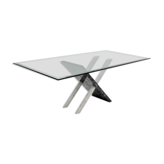 Italian Carrara marble dining table 1970s