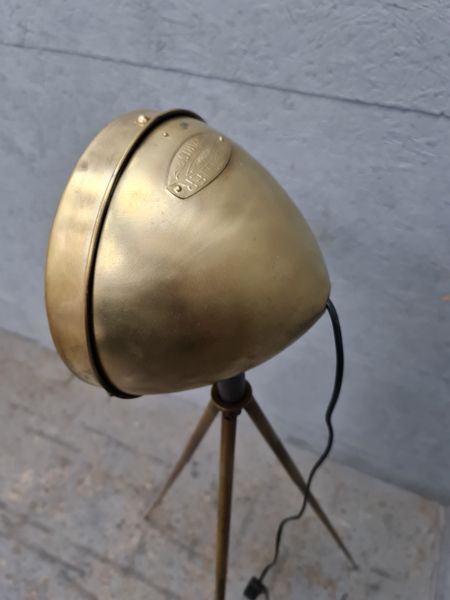 Ancien phare Ducellier en laiton poli sur trépied laiton réglable