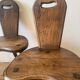 4 chaises tripode de ferme brutalistes