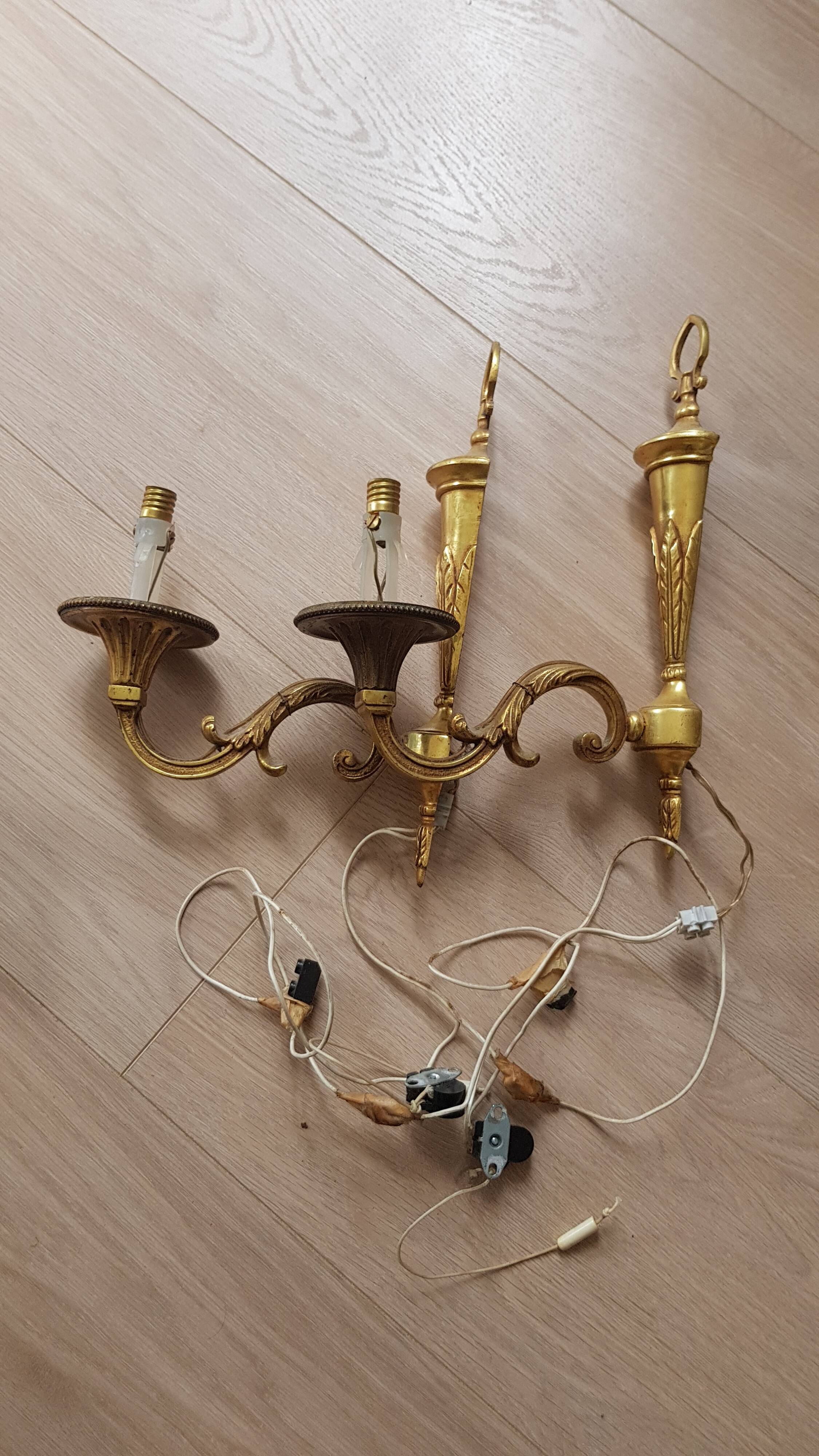 Pair wall light candlesticks