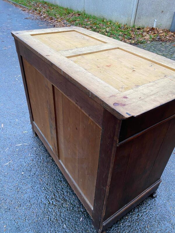 Commode vintage Louis Philippe en noyer massif du 19ème