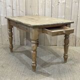 Table de ferme anglaise en sapin des années 1950