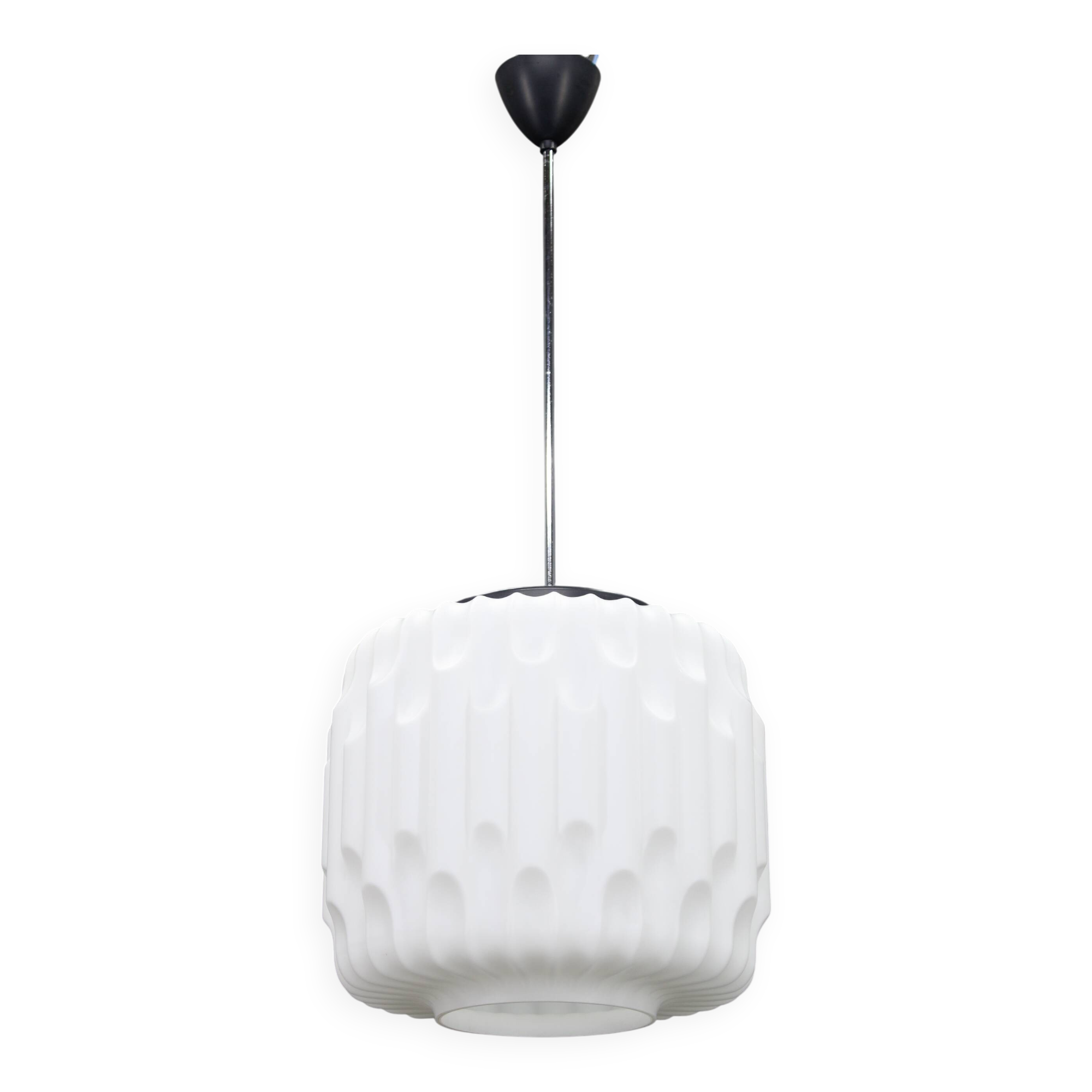 1970s Glass Pendant Light, Czechoslovakia