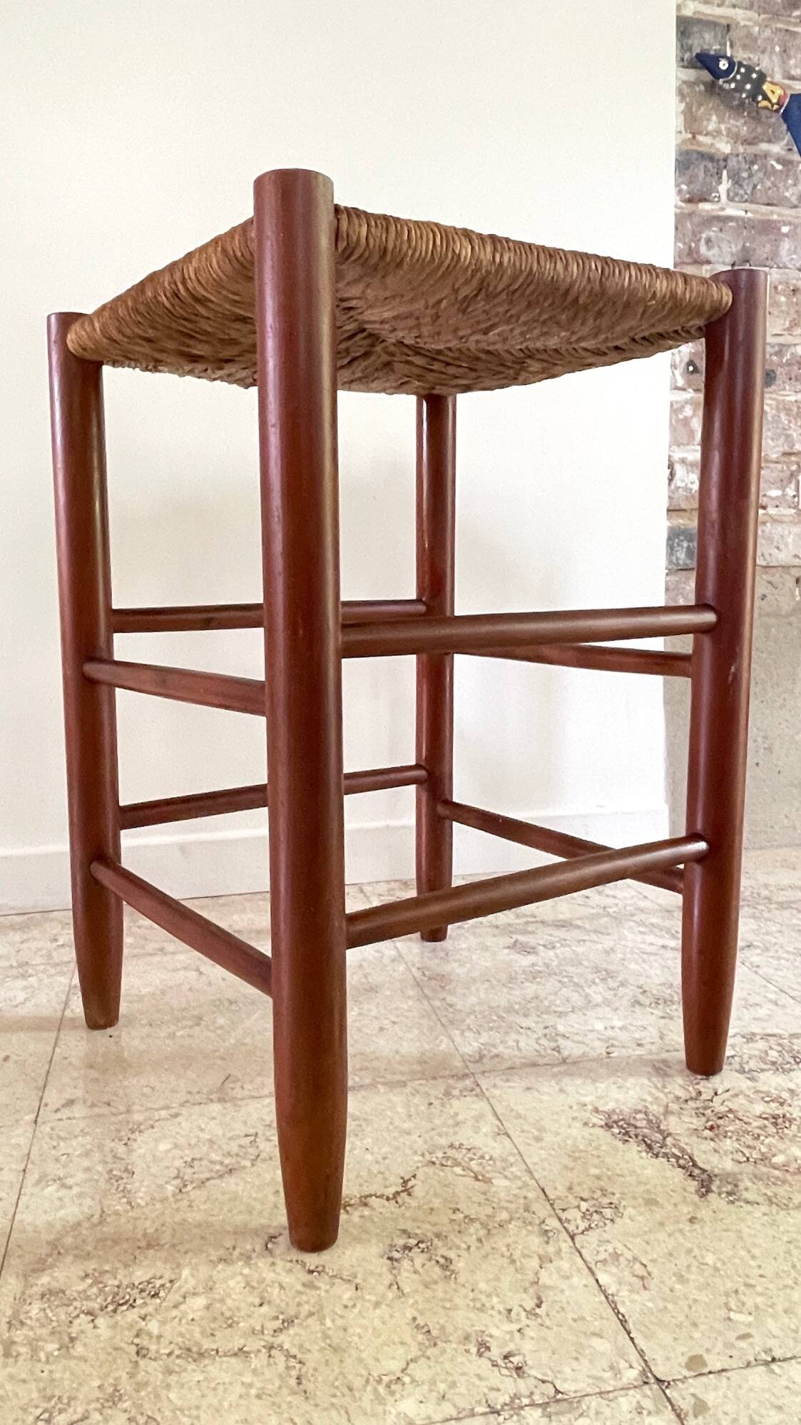 TABOURET Paille VINTAGE