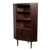 Meuble d'angle, bibliothèque en palissandre, Danemark, années 1960
