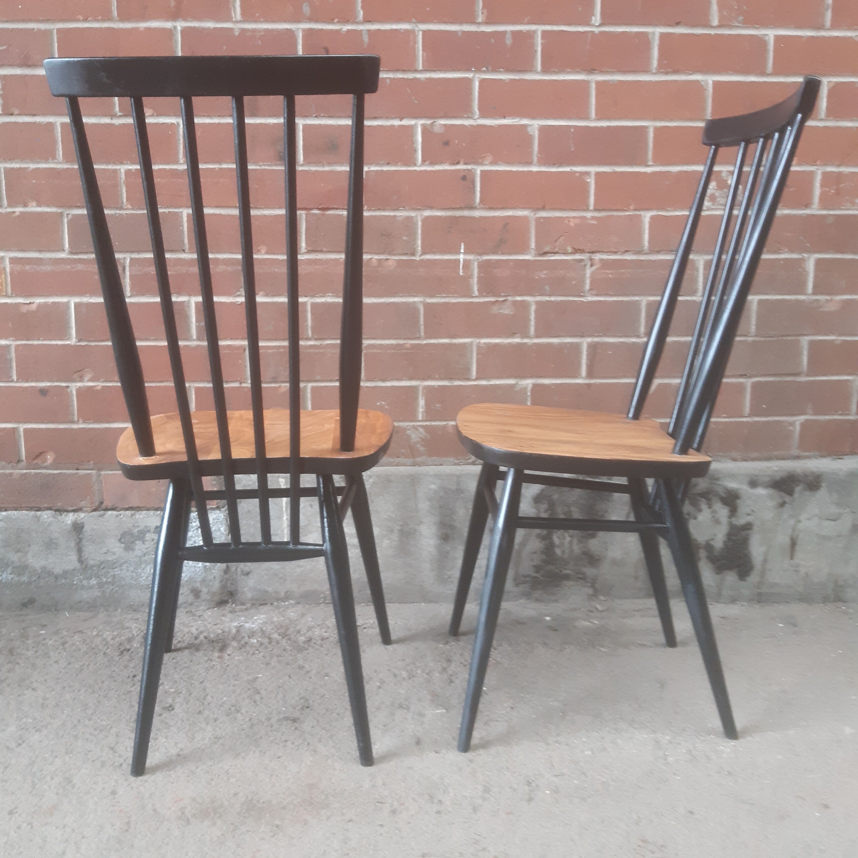 Four mid century Ercol 608 dining chairs
