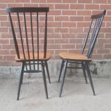 Four mid century Ercol 608 dining chairs