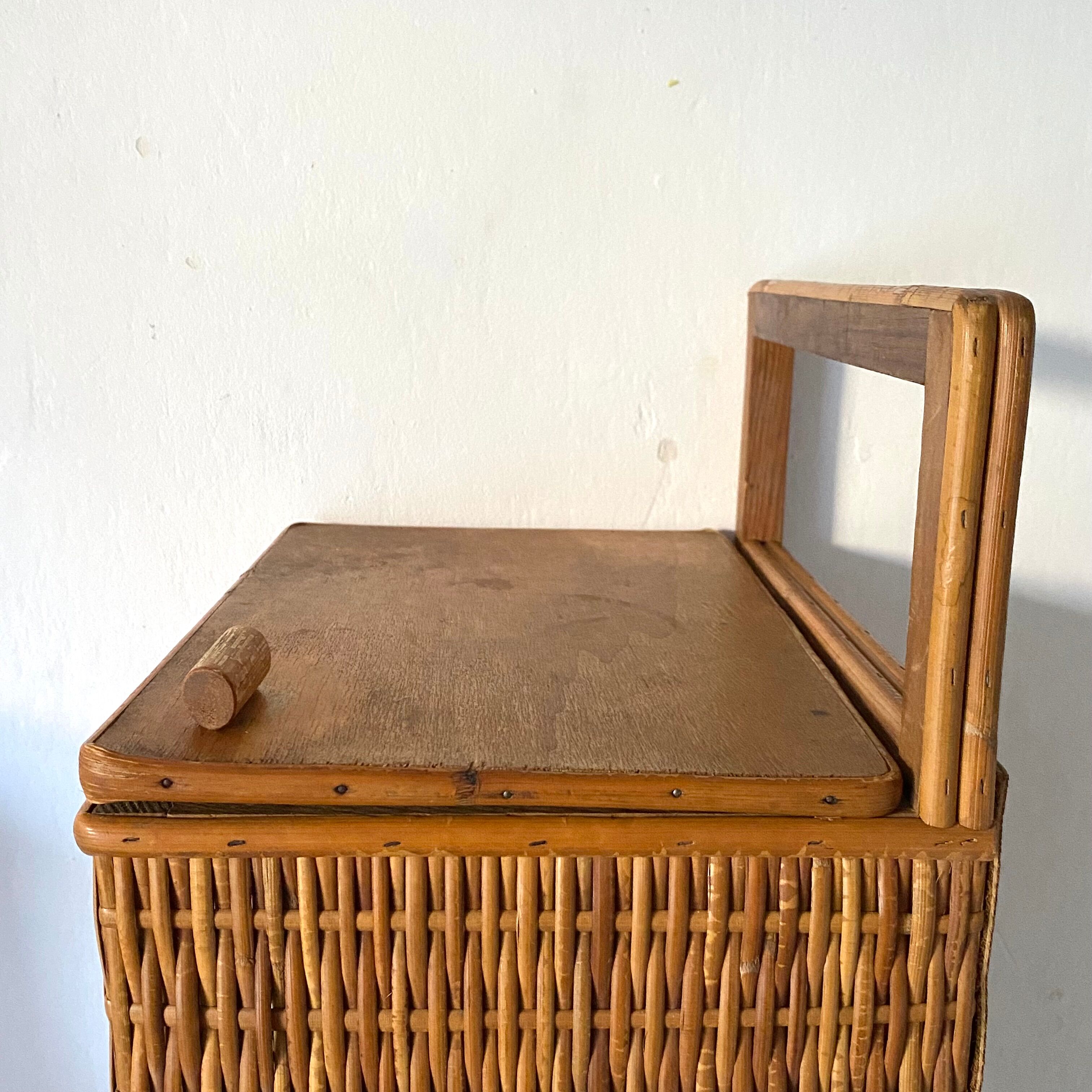 Rattan bread hutch