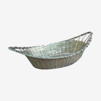 Empty porch cut table centre basket in woven brass