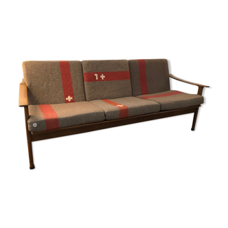 sofa/bench 3-seater Scandinavian teak