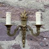 Paire d’appliques flambeau en bronze style empire
