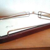 Mirror top free form wood and metal 60s