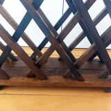 Old bottle holder / bottle rack Vintage Solid wood Unique piece