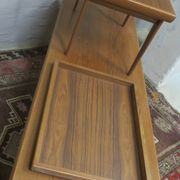 Teak metamorphic coffee tables and tray Johnannes Andesen for Trioh, 1960s