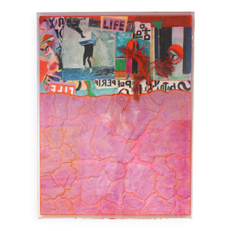 Guido Coletti : Collage Technique Mixte (années 70/80) - Italien, Plexi