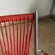 Folding scoubidou children's armchair red and vintage chrome 1950