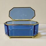 Boîte en verre bleu, années 1950