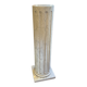 Column in solid white marble veined with grey, decorated with vertical fluting, 110 cm.