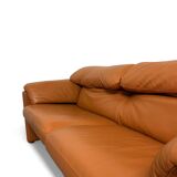 Maralunga Cassina style sofa in tan leather