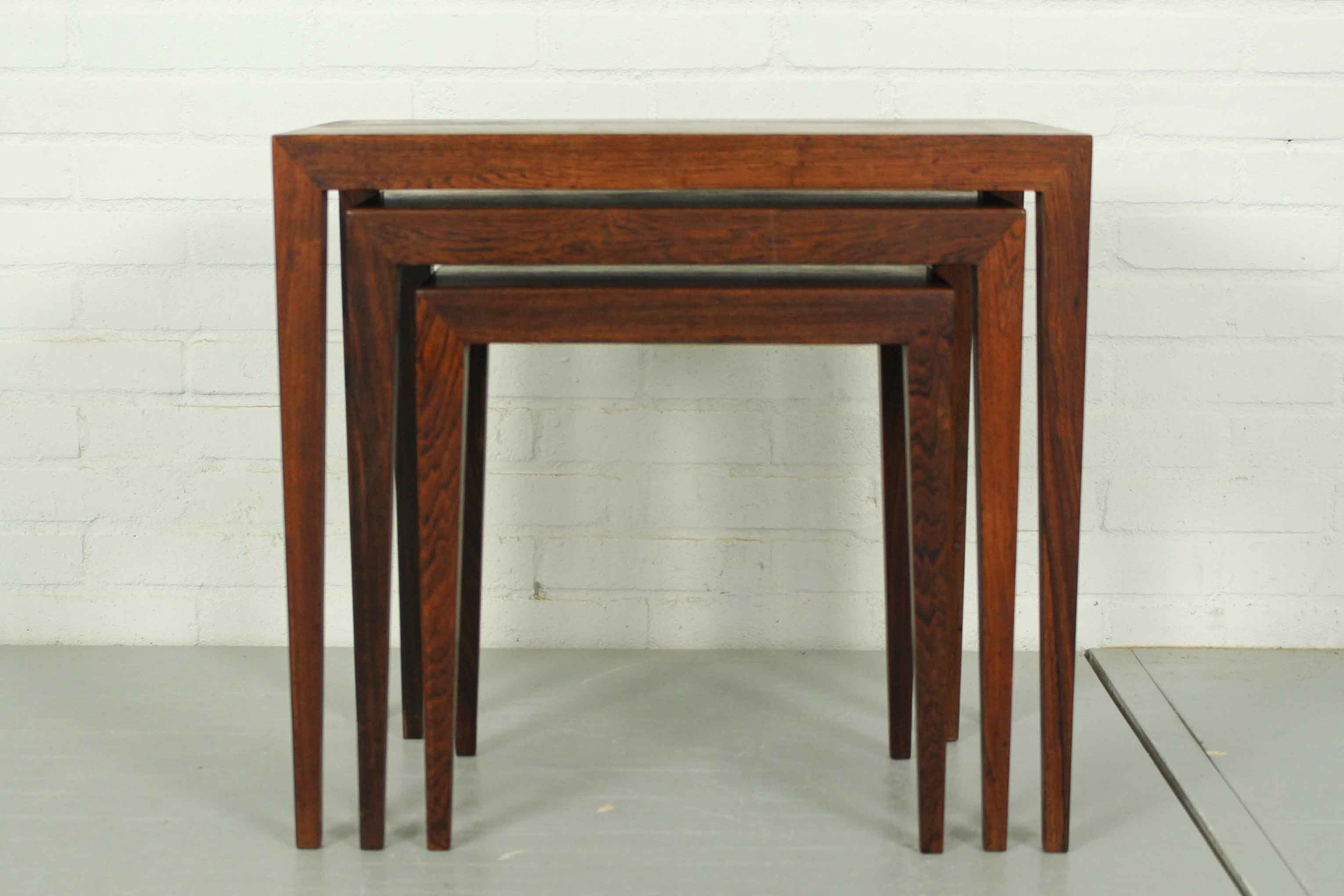 Severin Hansen model 163 rosewood nesting tables by Bovenkamp, 1960